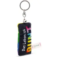 Nici Sleutelhanger Mini Pluche Kussen Leven is kleurrijk 8cm met bel