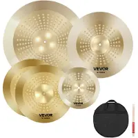 Vevor 4-delige 254mm Splash 355mm HiHat 400mm Crash 505mm Ride-bekken (10 14 16 20 Inches)