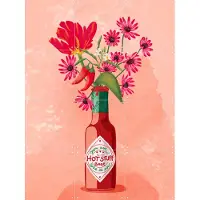 IXXI Hot Stuff, Raissa Oltmanns - 60 x 80 cm - Gratis ophangtool - Grote wanddecoratie en posters - Speels, Illustraties, Kleurrijk, Keuken
