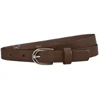 Landley Smalle Dames Riem Leer Bruin - 2 cm - Leren Broekriem Smal - Vrouwen Tailleriem - Lengte totaal 130 cm / Riemmaat 115