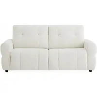 Vente-unique Driezitsslaapbank in beige chenille stof ECORIA