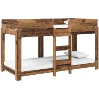 vidaXL Stapeld bed voor kids Oudhout 100 x 200 cm Bewerkt hout