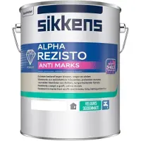 Sikkens Alpha Rezisto anti Marks Velours - Fluweel matte watergedragen muurverf binnen -1potsysteem - Extra bestand tegen strepen en vegen - 5 L - RAL 9010 Pure White ( gebrokenwit) 1
