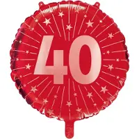 We Fiesta 6x Folieballon robijn rood 40 jaar jubilium - Signature Years - Verjaardag Feestje Versiering Feestdecoratie Decoratie Ballon Folie