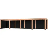 Westwood Douglas overkapping, 1200 x 300, met zwarte achterwand en zijwand, Modern Plus