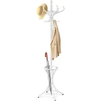 Costway Staande kapstok hout 12 haken Home hoed jas hanger boom 12 met paraplu houder kapstok
