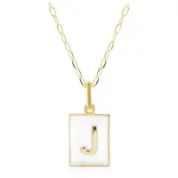 Cavill - Vergulde 925 Sterling Zilver Halsketting - Gouden Letter J Hanger - Verstelbare Ketting 45-50 cm - Elegant Cadeau