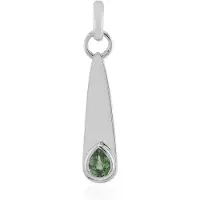 Cavill - Zilveren Hanger met 0,383 ct Peervormige Groene Tulear Saffier - 925 Sterling Zilver met Palladium - Elegant & Minimalistisch Design