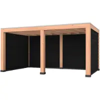 Westwood Douglas overkapping, 500 x 300, met zwarte achterwand en twee zijwanden, Modern Plus