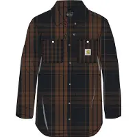 Carhartt Blouse Women Tencel Fiber Series Loose Twill Plaid Shirt Black-XL