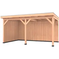 Westwood Douglas overkapping, 500 x 350, met achterwand en zijwand, Comfort Plus