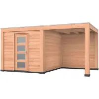 Westwood Douglas overkapping, 500 x 300, met schuur en achterwand, Modern Plus