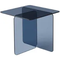 Sweeek - Vierkante bijzettafel van gehard glas 50 x 50 x 46cm - glintz
