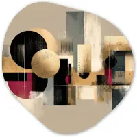 MuchoWow Organische wanddecoratie 40x40 cm - Organisch schilderij Abstract - Vormen - Beige - Texturen - Muurdecoratie woonkamer - Kamer decoratie - Schilderijen - Muurcirkel aesthetic