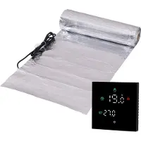 Pro-mat 18 m², Zwart - Complete elektrische vloerverwarming folie set, 150 watt incl Wifi thermostaat. - vloerverwarming matten - vloerverwarming matten