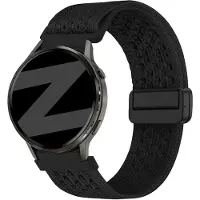 Bandz Nylon 'Vintage' bandje geschikt voor Garmin Vivoactive 4s / Vivomove 3s / Venu 4 - 41mm / Venu 3s / Venu 2s / Forerunner 265s / Forerunner 255s - Zwart