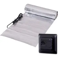 Pro-mat 3 m², Zwart - Complete elektrische vloerverwarming folie set, 150 watt incl analoge thermostaat. - vloerverwarming matten - vloerverwarming matten