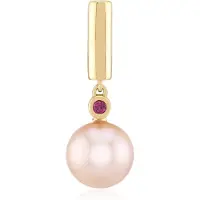 Cavill - Zilveren hanger verguld - Paarse Ming parel 9,5 mm & Braziliaanse Rhodoliet 0,04 ct - Elegante ronde parel dames sieraad