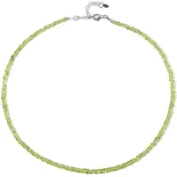 Cavill - Zilveren Halsketting - 925 Sterling Zilver - Peridoot 58,8 ct Fancy Kralen - Verstelbaar 45-50 cm - Elegant Groen Sieraad Dames