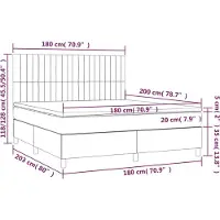 vidaXL Boxspring met matras stof donkerbruin 180x200 cm