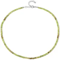 Cavill - Zilveren Halsketting met Sfeenkristallen uit Brazilië - 925 Sterling Zilver - 65,237 ct - Elegant Verstelbaar Gefacetteerd Sieraad