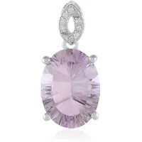 Cavill - Zilveren Hanger 925 Sterling - Lavendel Amethist 7,75 ct Ovaal - 8 Tanzaniaanse Zirkonen 0,12 ct - Luxe Sieraad