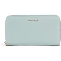 Coccinelle Leren portemonnee Metallic Soft Wallet Grained Leather Aquamarine Lichtblauw