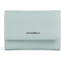Coccinelle Leren portemonnee Metallic Soft Wallet Grainy Leather Aquamarine Lichtblauw
