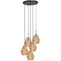Steinhauer 5-lichts hanglamp Ropex 4526ZW – speelse touwlamp voor vide
