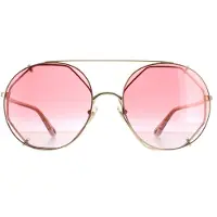Chloé Round Dames Gold Red Gradient Ch0041s