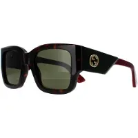 Gucci vierkant dames Havana met groen en rood GG1663S