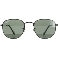 Ray-Ban Vierkant unisex gepolijst zwart groen gepolariseerd zeshoekige rb3548n