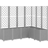 vidaXL Plantenbak met latwerk 160x160x140 cm polypropeen wit
