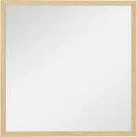 HOMCOM Wandspiegel - Glas - 50x50x2cm - Natuurlijk hout