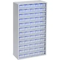 Allit 464830 Opbergkast voor kleine onderdelen VarioPlus ProM 57/120 Stapelbaar (b x h x d) 300 x 565 x 140 mm Zilver, Transparant 1 stuk(s)