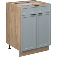 Vicco Fame-Line Keukenonderkast – 60 cm met lade, WB Marmer Licht blauw-grijs