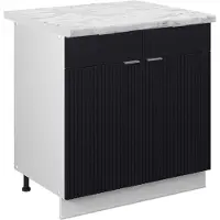 Vicco Fame-Line Keukenonderkast – 80 cm, WB Marmer Zwart gestreept