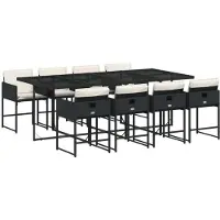 vidaXL 9-delige Tuinset poly rattan zwart