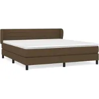 vidaXL Boxspring met matras stof donkerbruin 160x200 cm