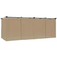vidaXL Prieel met gordijnen 6x3 m staal taupe