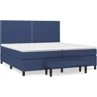 vidaXL Boxspringbed met matras, blauw, 200x200 cm, gestoffeerd
