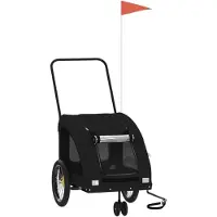 Super Merchant Hondenfietstrailer oxford stof en ijzer zwart