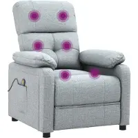 vidaXL Massagestoel stof lichtgrijs