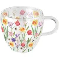 Ambiente Dubbelwandig Glas 0.2L Flowers In Spring Transparant transparant Glas