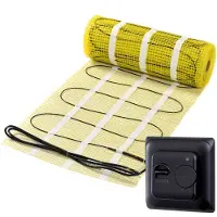 Pro-mat 15 m², Zwart - Pro-series Complete set, 150 watt per m², met analoge thermostaat - vloerverwarming matten - vloerverwarming matten