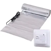 Pro-mat 20 m², Kleur thermostaat: Wit - Complete elektrische vloerverwarming folie set, 150 watt incl analoge thermostaat. - vloerverwarming matten - vloerverwarming matten