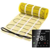 Pro-mat 19 m², Kleur thermostaat: Wit - Pro-series Complete set, wand en muur verwarming, met wifi thermostaat - vloerverwarming matten - vloerverwarming matten