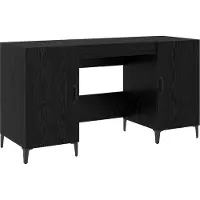 vidaXL Bureau Zwart Eiken Bewerkt hout 140 x 50 x 75 cm