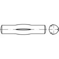 Toolcraft TO-5438112 Geleidepen met middenkerf 6 mm Staal 100 stuk(s)