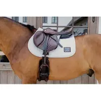 Kentucky Horsewear Horsewear - Zadeldoek fishbone wedstrijd met 2 nummers jumping wit